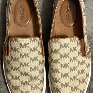 Michael Kors Beige Monogram Slip-On Sneaker